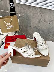 Christian Louboutin Sandals Spike White Leather 55 - 3