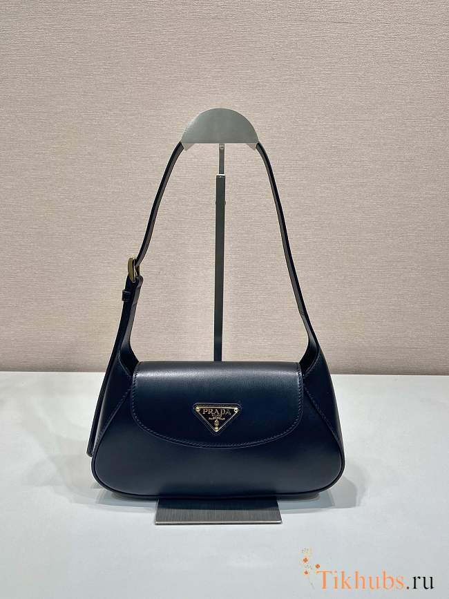 Prada Small Leather Shoulder Bag Black 25x5.5cm - 1