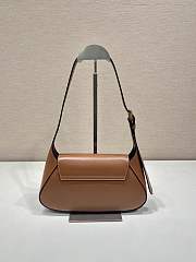 Prada Small Leather Shoulder Bag Brown 25x5.5cm - 3