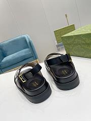 Gucci Logo Embossed Leather Sandals Black - 2