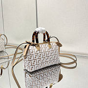 Fendi By The Way Mini Boston Bag White 17x18x8cm - 3