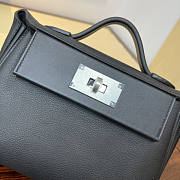 Hermes Mini Kelly 24/24 Black Silver Bag 21cm - 5
