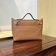 Hermes Mini Kelly 24/24 Brown Silver Bag 21cm - 4