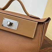 Hermes Mini Kelly 24/24 Brown Silver Bag 21cm - 3