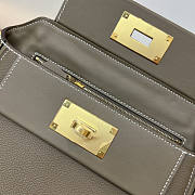 Hermes Mini Kelly 24/24 Grey Gold Bag 21cm - 6