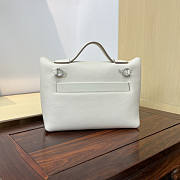 Hermes Mini Kelly 24/24 White Silver Bag 21cm - 3