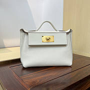 Hermes Mini Kelly 24/24 White Gold Bag 21cm - 1