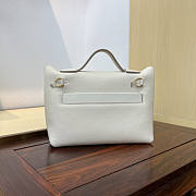 Hermes Mini Kelly 24/24 White Gold Bag 21cm - 5