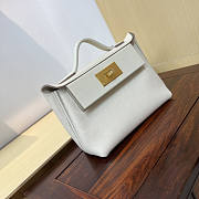 Hermes Mini Kelly 24/24 White Gold Bag 21cm - 4