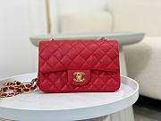 Chanel Flap Bag Caviar Red Gold 20cm - 1