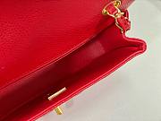 Chanel Flap Bag Caviar Red Gold 20cm - 6