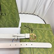 Gucci White Gold Belt 2.5cm - 3