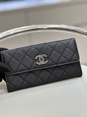 Chanel 23A Black Caviar Long Wallet 19x3x10cm - 1