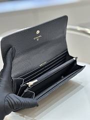 Chanel 23A Black Caviar Long Wallet 19x3x10cm - 2