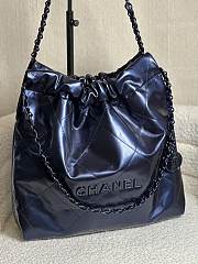 Chanel 22 Handbag Blue Metallic Bag 37x35x7cm - 1