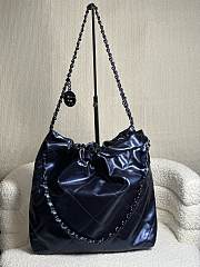 Chanel 22 Handbag Blue Metallic Bag 37x35x7cm - 4