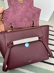 Celine Nano Belt Bag Grained Calfskin Red Wine 20x20x10cm - 4