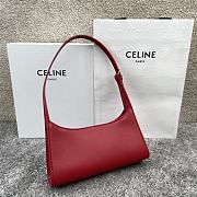 Celine Shoulder Bag Cuir Triomphe Smooth Calfskin Red 24x13x5cm - 5