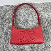 Celine Shoulder Bag Cuir Triomphe Smooth Calfskin Red 24x13x5cm - 3