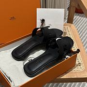 Hermes Oran Black Slides - 5