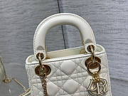 Dior Mini Lady Bag White 17cm - 3