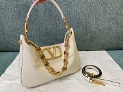 Valentino Stud Sign Calfskin Hobo Bag White 28x22x7cm - 1