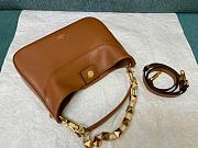 Valentino Stud Sign Calfskin Hobo Bag Brown 28x22x7cm - 5