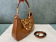 Valentino Stud Sign Calfskin Hobo Bag Brown 28x22x7cm - 2