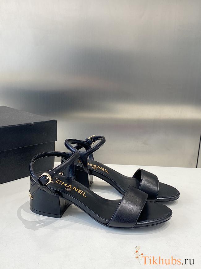 Chanel Black Sandal Heel 5cm - 1