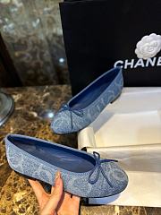 Chanel Ballerina Flat Blue Denim - 4