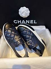 Chanel Interlocking CC Logo Sneakers Navy Blue - 3