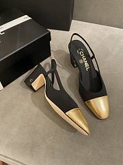 Chanel Slingback Black Gold Heel 5cm - 5