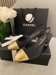 Chanel Slingback Black Gold Heel 5cm - 3