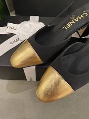 Chanel Slingback Black Gold Heel 5cm - 2