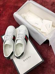 Gucci Ace Leather Sneaker With Green Crocodile - 4