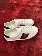 Gucci Ace Leather Sneaker With Green Crocodile - 2