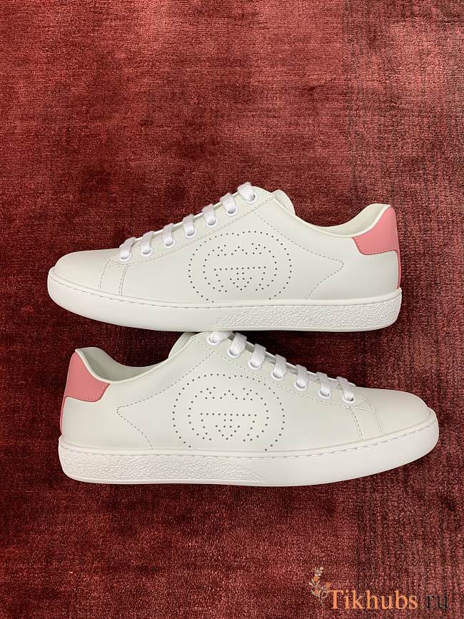 Gucci Ace Interlocking G Logo Sneakers White Pink - 1