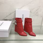 Givenchy Shark Lock Ankle Red Silver Boots - 4