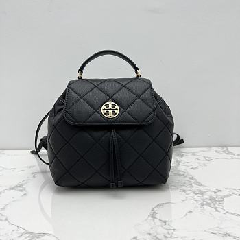 Tory Burch Willa Leather Black Backpack 24x12x21cm