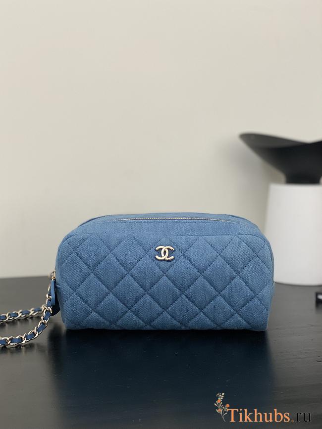 Chanel 24C Denim Vanity Bag Gold Hardware 19x10x10cm - 1