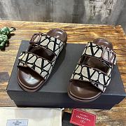 Valentino Garavani Double-Strap Slide Sandals Brown - 4