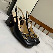 Gucci Mid-Heel With Horsebit Sandal Black Heel 8cm - 1