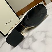 Gucci Mid-Heel With Horsebit Sandal White Heel 8cm - 5