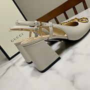 Gucci Mid-Heel With Horsebit Sandal White Heel 8cm - 4