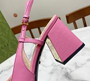 Gucci Mid-Heel With Horsebit Sandal Pink Heel 8cm - 3