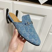 Gucci Princetown Horsebit Denim Blue Slipper - 3