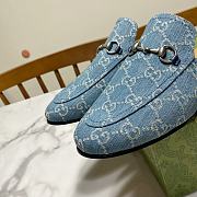 Gucci Princetown Horsebit Denim Blue Slipper - 2