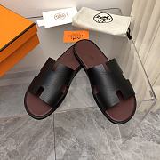 Hermes Oran Black Wine Epsom Slides - 2