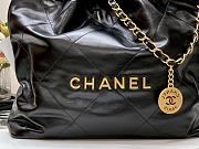 Chanel 22 Handbag Shiny Calfskin Black Gold Hardware 37x35x7cm - 6