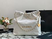 Chanel 22 Handbag Shiny Calfskin White Gold Hardware 37x35x7cm - 1